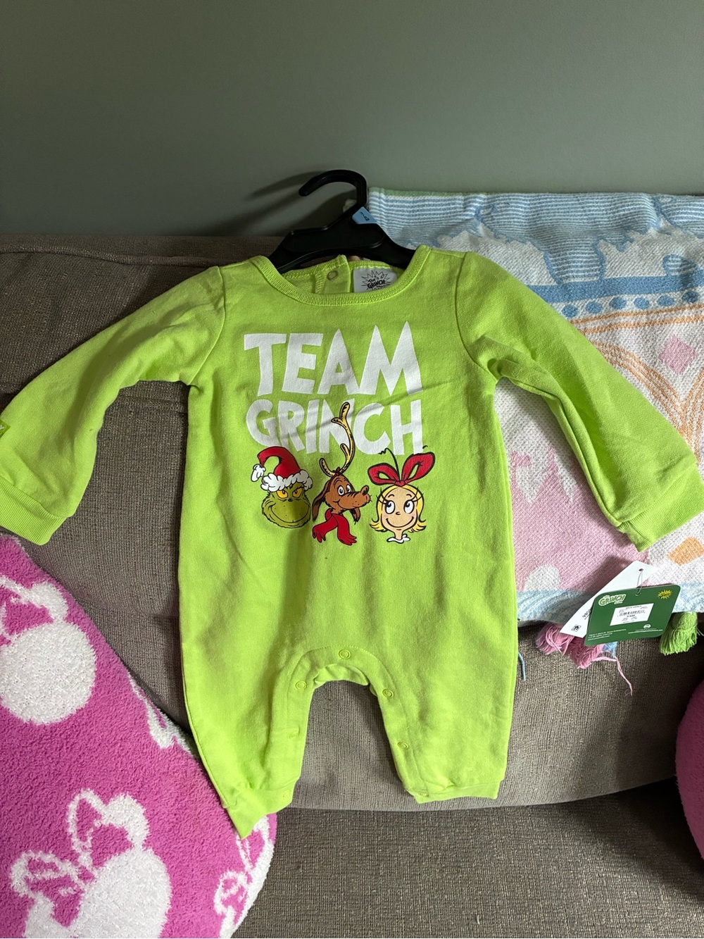 Team Grinch Green 1-Pc. PJ 3-6M How The Grinch Stole Christmas pajamas